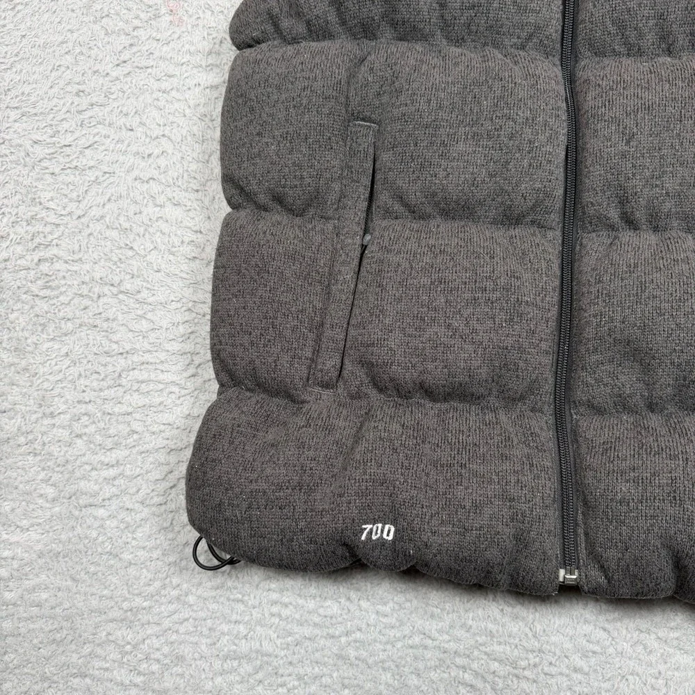The North Face 700 Down Puffer Vest Mens Small Charcoal Grey Knit Puffer Vest